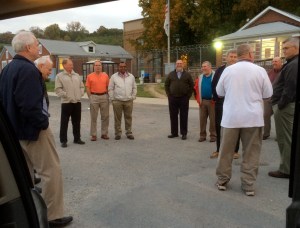 Menard #8 Team Members gather near the visitors entrance.