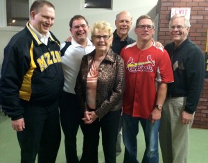 Mom celebrates her youngest son's 50th birthday...with all five of her "angels"...