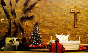 Fr. Chris presides at daily Mass on the feast of St. John for our parish family.