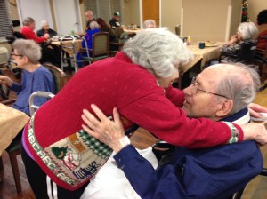 My aunt greets her beloved at the rehab facility...