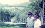 The youthful 'me', seeking a mountaintop high with my Pop on a golf course...