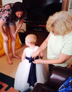 Mom and Grandma get Hannah ready for the big day...